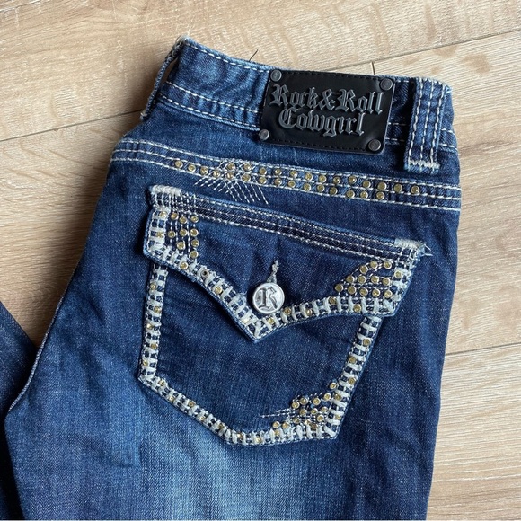 Rock & Roll Cowgirl jeans 29/34 western wear Blingy rodeo denim - Picture 9 of 16